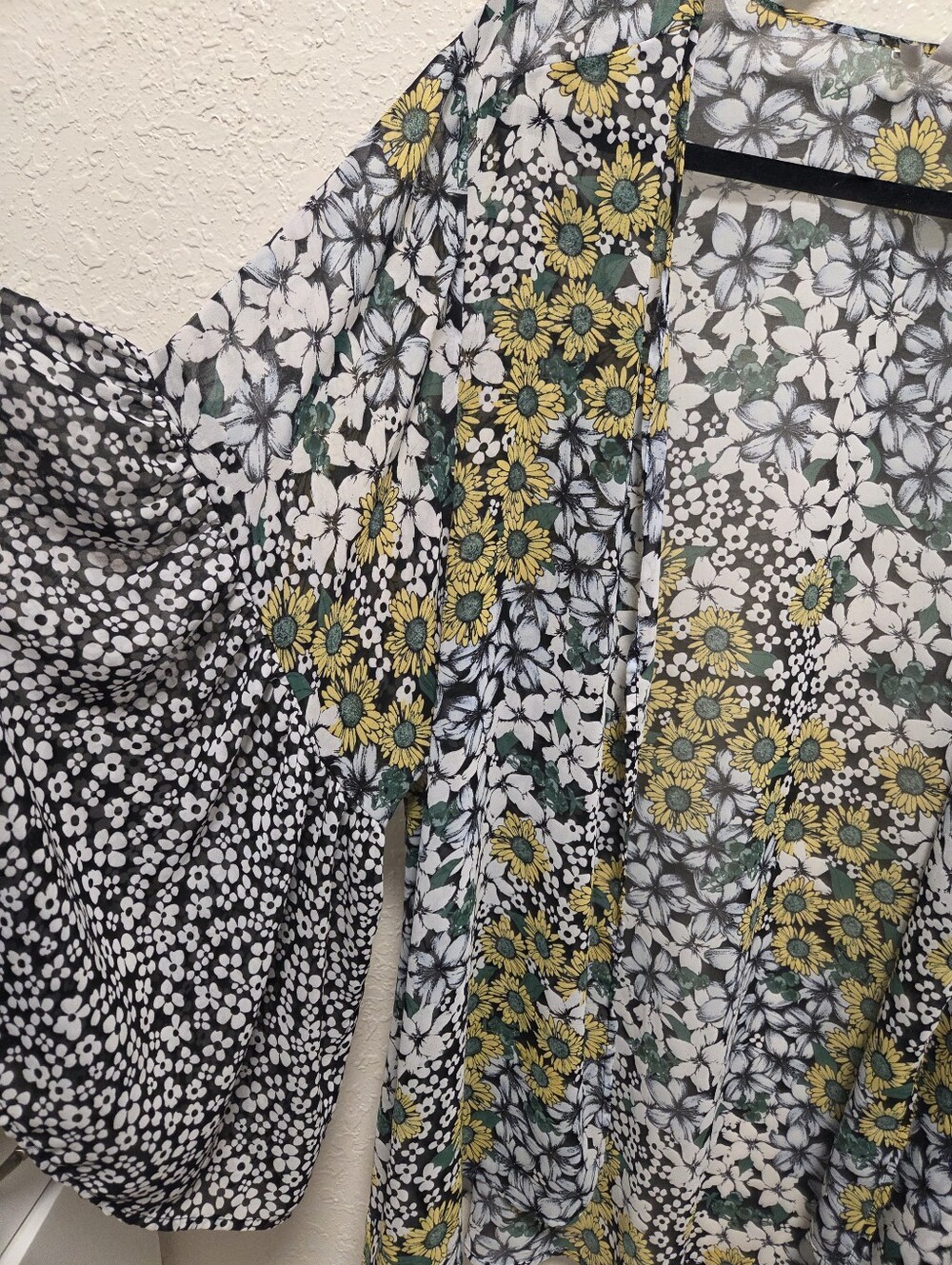 CATO Floral Open-Front Kimono Cardigan 14/16 W - Picture 3 of 4